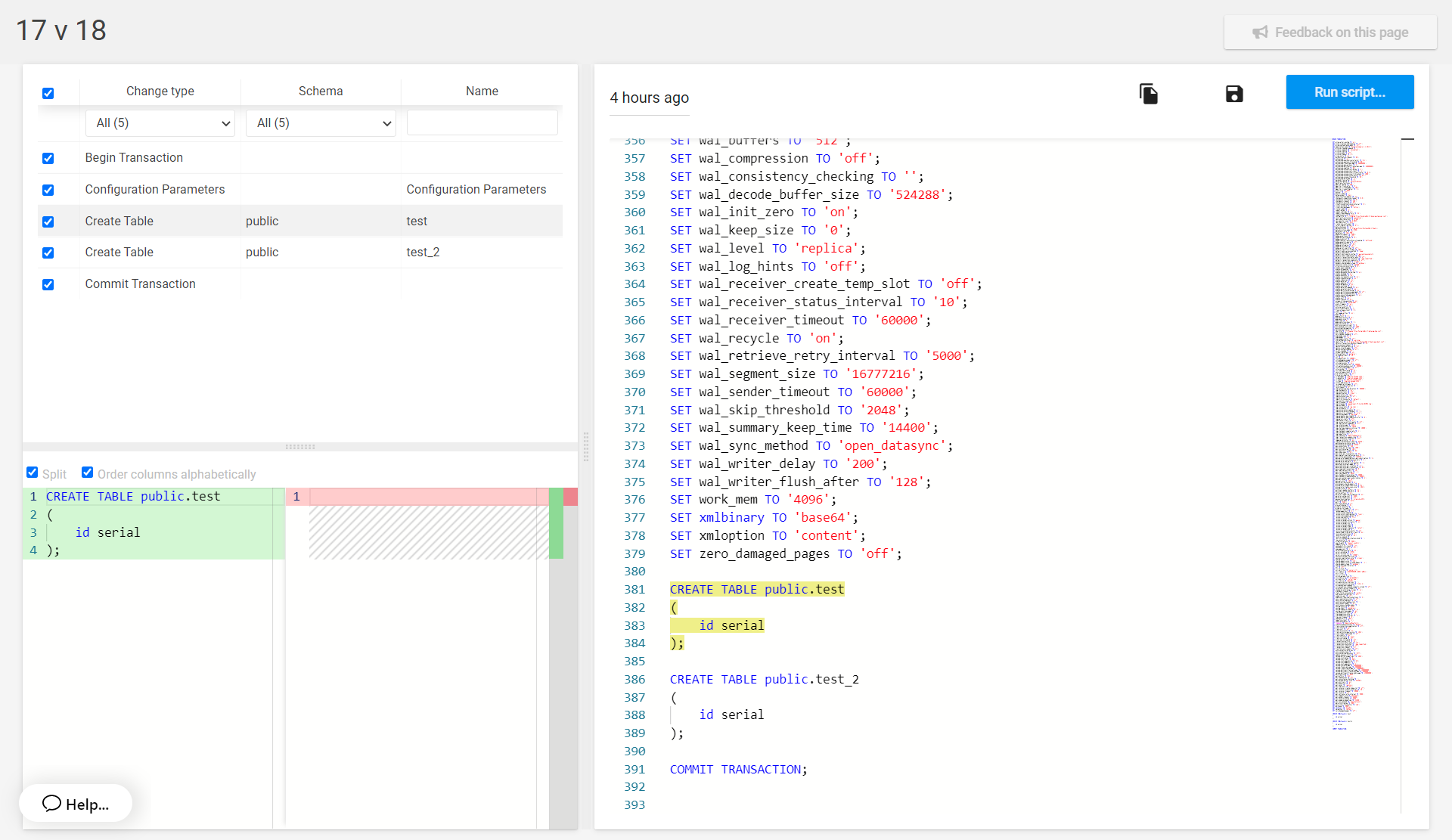 PostgresCompare Results
